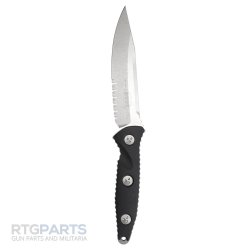 MICROTECH SOCOM ALPHA FIXED BLADE KNIFE, S/E, G10 BLACK, 5.6 INCH, STONEWASH, 113-11
