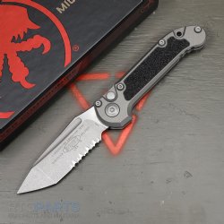 MICROTECH LUDT GEN III AUTO KNIFE, T/E, NATURAL CLEAR, 3.5 INCH, APOCALYPTIC, SERRATED, 1136-11APNC