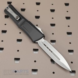 MICROTECH COMBAT TROODON GEN III D/E OTF AUTOMATIC KNIFE, BLACK, 4 INCH, STONEWASH, 1142-10