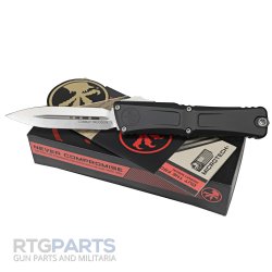 MICROTECH COMBAT TROODON GEN III D/E OTF AUTOMATIC KNIFE, BLACK, 4 INCH, STONEWASH, 1142-10