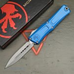 MICROTECH COMBAT TROODON GEN III D/E OTF AUTOMATIC KNIFE, BLUE, 4 INCH, APOCALYPTIC, 1142-10APBL