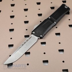 MICROTECH COMBAT TROODON GEN III S/E OTF AUTOMATIC KNIFE, BLACK, 4 INCH, STONEWASH, 1143-10