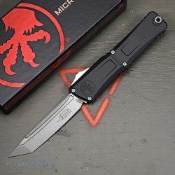 MICROTECH COMBAT TROODON GEN III T/E OTF AUTOMATIC KNIFE, BLACK, 4 INCH, STONEWASH, 1144-10