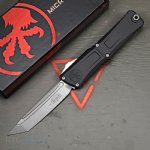 MICROTECH COMBAT TROODON GEN III T/E OTF AUTOMATIC KNIFE, BLACK, 4 INCH, STONEWASH, 1144-10