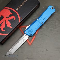 MICROTECH COMBAT TROODON GEN III T/E OTF AUTOMATIC KNIFE, BLUE, 4 INCH, STONEWASH, 1144-10BL