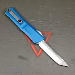 MICROTECH COMBAT TROODON GEN III T/E OTF AUTOMATIC KNIFE, BLUE, 4 INCH, STONEWASH, 1144-10BL