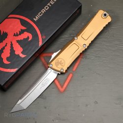 MICROTECH COMBAT TROODON GEN III T/E OTF AUTOMATIC KNIFE, TAN, 4 INCH, STONEWASH, 1144-10TA