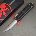 MICROTECH SCARAB II GEN III D/E-S OTF AUTOMATIC KNIFE, BLACK, 3.9 INCH, STONEWASH, 1180-10