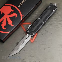 MICROTECH SCARAB II GEN III D/E-S OTF AUTOMATIC KNIFE, BLACK, 3.9 INCH, APOCALYPTIC, 1180-10AP