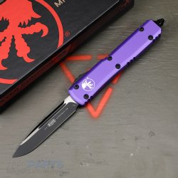 MICROTECH ULTRATECH S/E OTF AUTOMATIC KNIFE, PURPLE, 3.4 INCH, BLACK BLADE, 121-1PU