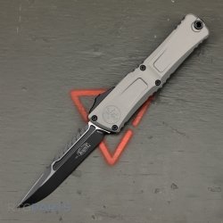 MICROTECH COMBAT TROODON INTERCEPTOR GEN III, OTF, NATURAL CLEAR, 4 INCH, BLACK BLADE, 1217-1NCS