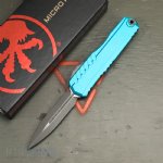 MICROTECH CYPHER II D/E OTF AUTOMATIC KNIFE, TURQUOISE, 3.5 INCH, APOCALYPTIC, 1242-10APTQ