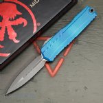 MICROTECH CYPHER II D/E OTF AUTOMATIC KNIFE, MARBLED BLUE, 3.5 INCH, APOCALYPTIC, 1242-10MBL