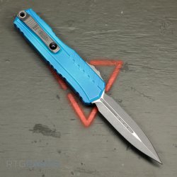 MICROTECH CYPHER II D/E OTF AUTOMATIC KNIFE, MARBLED BLUE, 3.5 INCH, APOCALYPTIC, 1242-10MBL