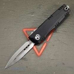 MICROTECH LUMINARY D/E WITH SUREFIRE STILETTO PRO II KIT, BLACK, 3.56 INCH BLADE, STONEWASH, 1270-10SET