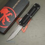 MICROTECH SCARAB II GEN III S/E OTF AUTOMATIC KNIFE, BLACK, 3.9 INCH, APOCALYPTIC, SERRATED, 1278-11AP