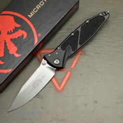 MICROTECH SOCOM ELITE S/E MANUAL FOLDING KNIFE, BLACK, 4 INCH, STONEWASH, 160-10