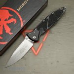 MICROTECH SOCOM ELITE S/E MANUAL FOLDING KNIFE, BLACK, 4 INCH, STONEWASH, 160-10