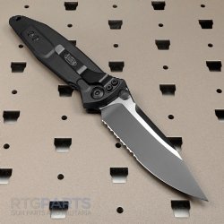 MICROTECH SOCOM ELITE S/E MANUAL FOLDING KNIFE, BLACK, 4 INCH, SERRATED, 160-2T