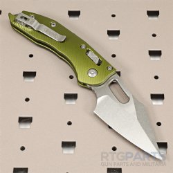 MICROTECH STITCH, S/E, RAM-LOCK, OD GREEN, FLUTED ALUMINUM SCALES, 3.7 INCH, 169RL-10FLOD