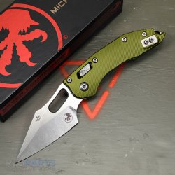 MICROTECH STITCH, S/E, RAM-LOK, OD GREEN, FLUTED ALUMINUM SCALES, 3.7 INCH, 169RL-10FLOD