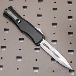 MICROTECH HERA II D/E OTF AUTOMATIC KNIFE, BLACK, 4 INCH, STONEWASH, 1702-10