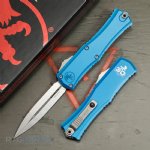 MICROTECH HERA II MINI D/E OTF, AUTOMATIC KNIFE, BLUE 30TH ANNIVERSARY, 3 INCH, STONEWASH, 1702M-10BL30