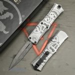 MICROTECH HERA II MINI D/E OTF, AUTOMATIC KNIFE, BRUSHED METAL HALLOWEEN JACK-O'-LANTERN, 3 INCH, APOCALYPTIC, 1702M-1BMHWJLS