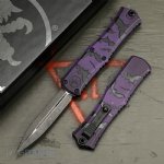 MICROTECH HERA II MINI D/E OTF, AUTOMATIC KNIFE, HALLOWEEN BATS, PURPLE, 3 INCH, APOCALYPTIC, 1702M-1HWBAS