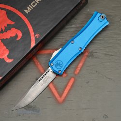 MICROTECH HERA II MINI S/E OTF, AUTOMATIC KNIFE, BLUE, 30TH ANNIVERSARY, 3 INCH, SATIN BLADE, 1703M-4BL30