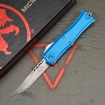 MICROTECH HERA II MINI S/E OTF, AUTOMATIC KNIFE, BLUE, 30TH ANNIVERSARY, 3 INCH, SATIN BLADE, 1703M-4BL30