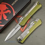 MICROTECH GLYKON D/E OTF AUTOMATIC KNIFE, OD GREEN, 3.75 INCH, STONEWASH, 184-10OD