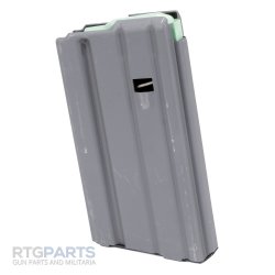 D&H AR15 STRAIGHT 20RD 5.56 MAGAZINE, ANODIZED FINISH, GREEN FOLLOWER, GRAY