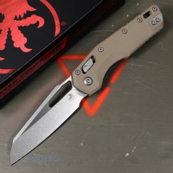 MICROTECH STANDARD ISSUE MSI, S/E, RAM-LOK, TAN G10, 3.9 INCH, STONEWASH, 210-10FLGTTA