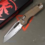 MICROTECH STANDARD ISSUE MSI, S/E, RAM-LOK, DARK EARTH POLYMER, 3.9 INCH, STONEWASH, SERRATED, 210T-11PMDE