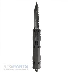 MICROTECH DIRAC DELTA D/E OTF AUTOMATIC KNIFE, BLACK, 3.75 INCH, TACTICAL, SERRATED, 227-3T