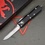 MICROTECH UTX-85 S/E OTF AUTOMATIC KNIFE, BLACK, 3.125 INCH, STONEWASH, 231-10