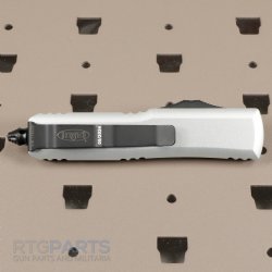 MICROTECH UTX-85 T/E OTF AUTOMATIC KNIFE, NATURAL CLEAR, 3.125 INCH, SERRATED, 233-3CR