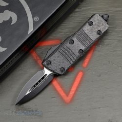 MICROTECH MINI TROODON , D/E, OTF, AUTOMATIC KNIFE, CARBON FIBER, 2 INCH, TACTICAL, 238-1CFS