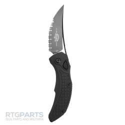 MICROTECH BRACHIAL AUTO KNIFE, S/E, BLACK, 3.25 INCH, BLACK SERRATED, 268A-3T