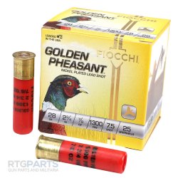 FIOCCHI GOLDEN PHEASANT 28GA 2.75" 7/8 OZ #7.5, 25RD BOX