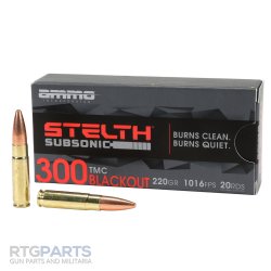 AMMO INC STELTH 300 BLACKOUT 220GR SUBSONIC, TMC, 20RD BOX