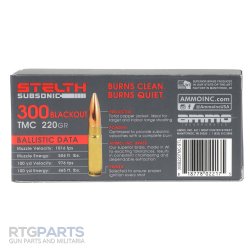 AMMO INC STELTH 300 BLACKOUT 220GR SUBSONIC, TMC, 20RD BOX