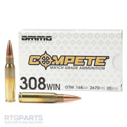 AMMO INC COMPETE 308 WIN 168GR OTM, 20RD BOX