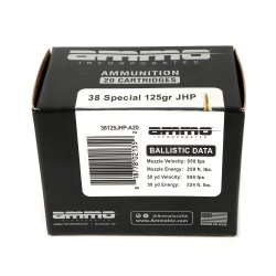 AMMO INC 38 SPECIAL 125GR JHP, 20RD BOX