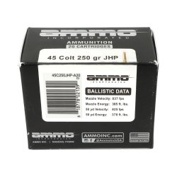 AMMO INC 45 COLT 250GR XTP JHP, 20RD BOX