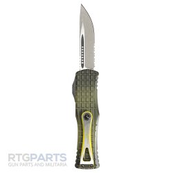 MICROTECH HERA S/E FRAG OTF AUTOMATIC KNIFE, GRENADE GREEN, 3 INCH, APOCALYPTIC, SERRATED, 703-12APFRGS