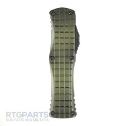 MICROTECH HERA S/E FRAG OTF AUTOMATIC KNIFE, GRENADE GREEN, 3 INCH, APOCALYPTIC, SERRATED, 703-12APFRGS