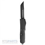 MICROTECH UTX-85 HELLHOUND DEEP ENGRAVED OTF AUTOMATIC KNIFE, BLACK, 3.125 INCH, 719-1DLCTSH