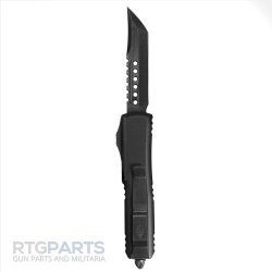 MICROTECH UTX-85 HELLHOUND DEEP ENGRAVED OTF AUTOMATIC KNIFE, BLACK, 3.125 INCH, 719-1DLCTSH
